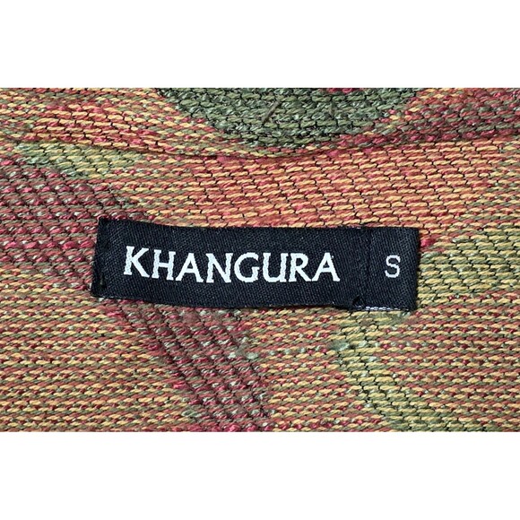 KHANGURA Tapestry Jacket Multicolor Print One Button Sz Small Fallcore Autumn - Picture 3 of 9